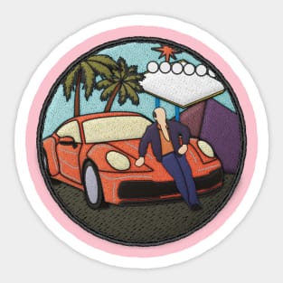 Sportscar Lean Midlife Merit Badge Sticker